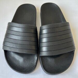 Adidas Men's Adilette Aqua Slides – All Black – Size US 9 - A True Classic, NWT